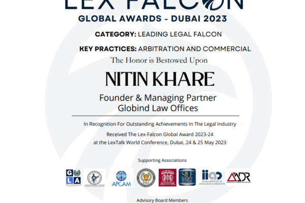 Nitin Khare Awarded Lex Award 2023 Certificate